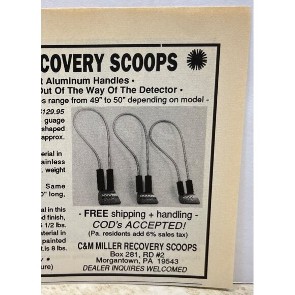 C&M Millers Recovery Scoops Print Ad Vintage 80s Metal Detecting Morgantown PA - Picture 5 of 6